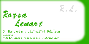 rozsa lenart business card